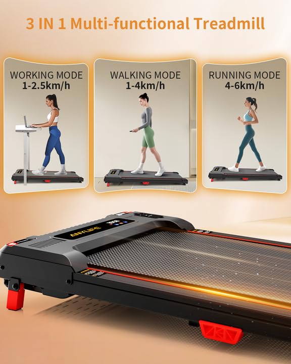 Anylife Tapis de Marche Inclinable, Walking Pad Silencieux, Rangement Facile, 150kg Max