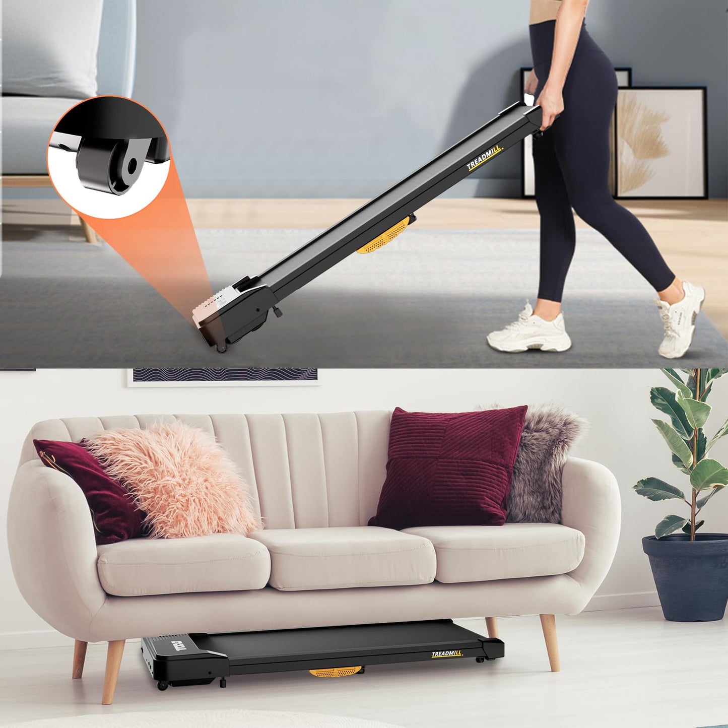 TODO Tapis de Marche 1-6km/h, Moteur 2.5HP, Télécommande & APP, pour Maison/Bureau