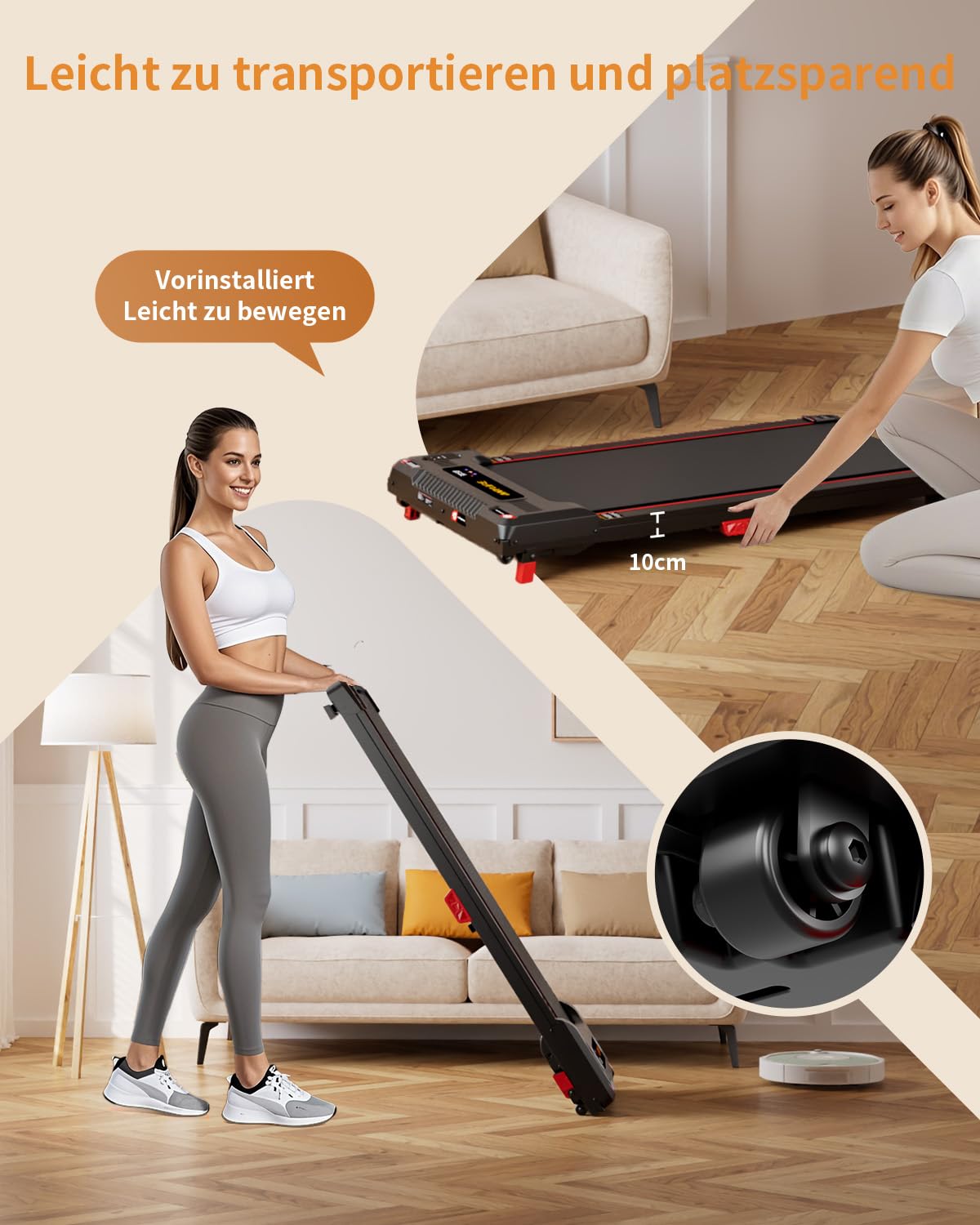Anylife Tapis de Marche Inclinable, Walking Pad Silencieux, Rangement Facile, 150kg Max