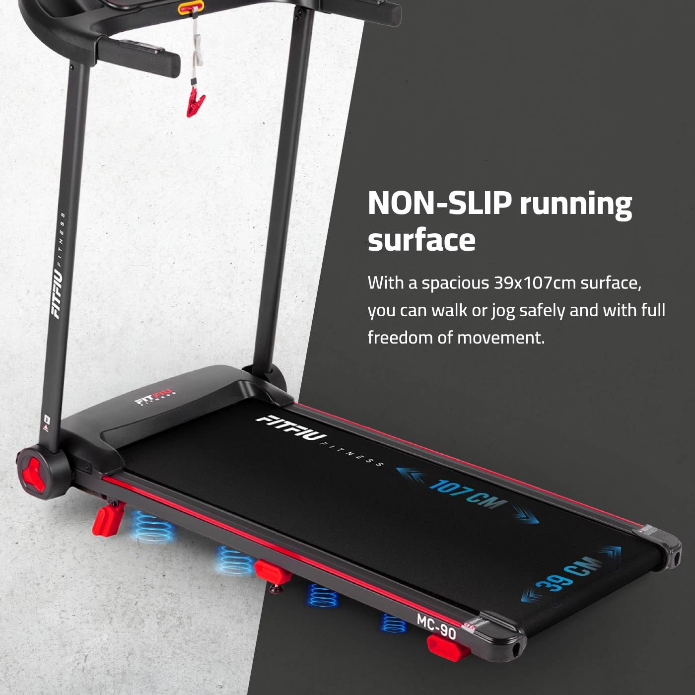 FITFIU Tapis de Course Pliable, 2 Inclinaisons, écran LCD, Connectivité App (Zwift)