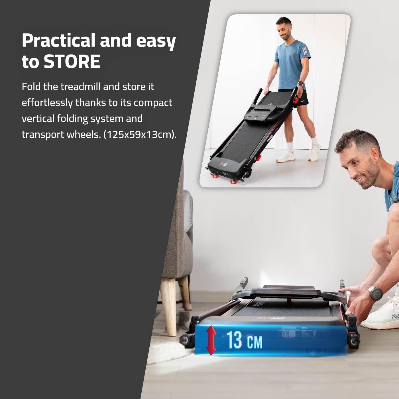 FITFIU Tapis de Course Pliable, 2 Inclinaisons, écran LCD, Connectivité App (Zwift)