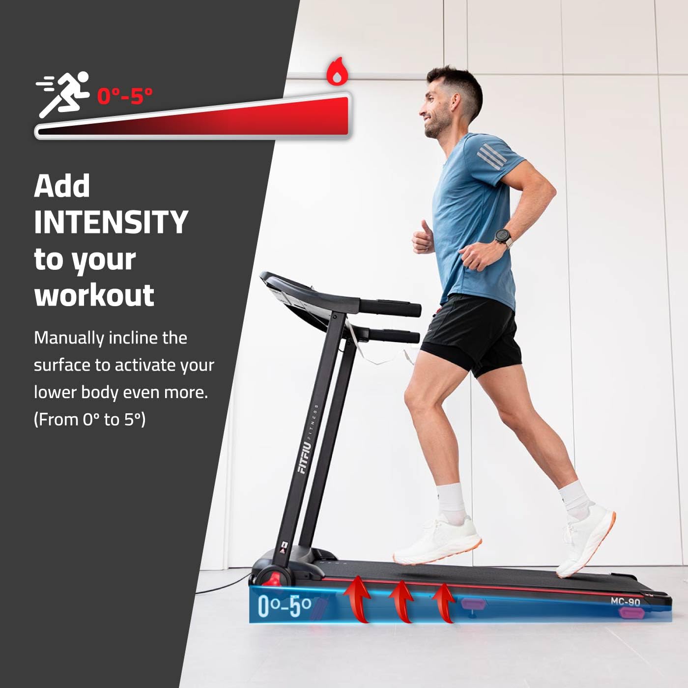 FITFIU Tapis de Course Pliable, 2 Inclinaisons, écran LCD, Connectivité App (Zwift)