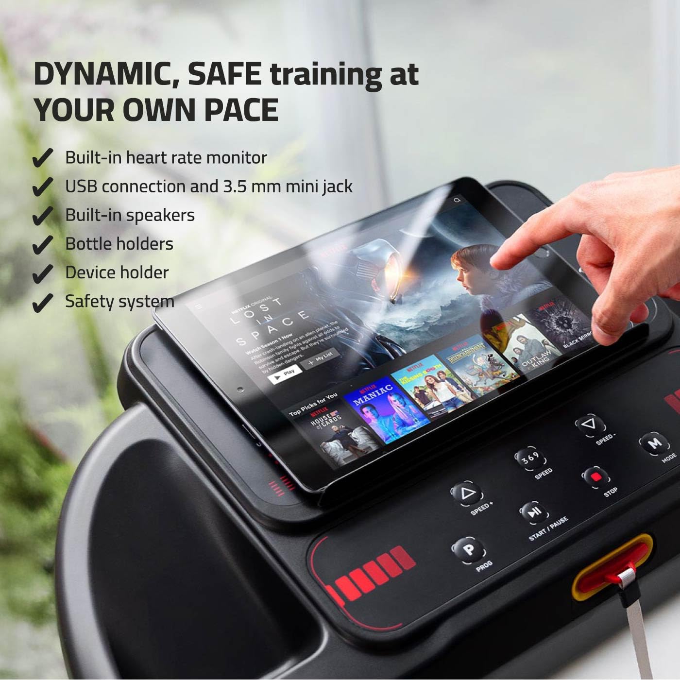 FITFIU Tapis de Course Pliable, 2 Inclinaisons, écran LCD, Connectivité App (Zwift)