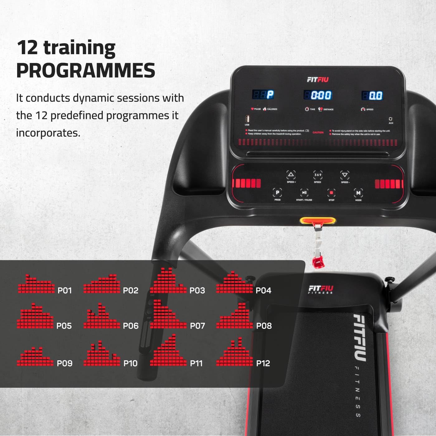 FITFIU Tapis de Course Pliable, 2 Inclinaisons, écran LCD, Connectivité App (Zwift)