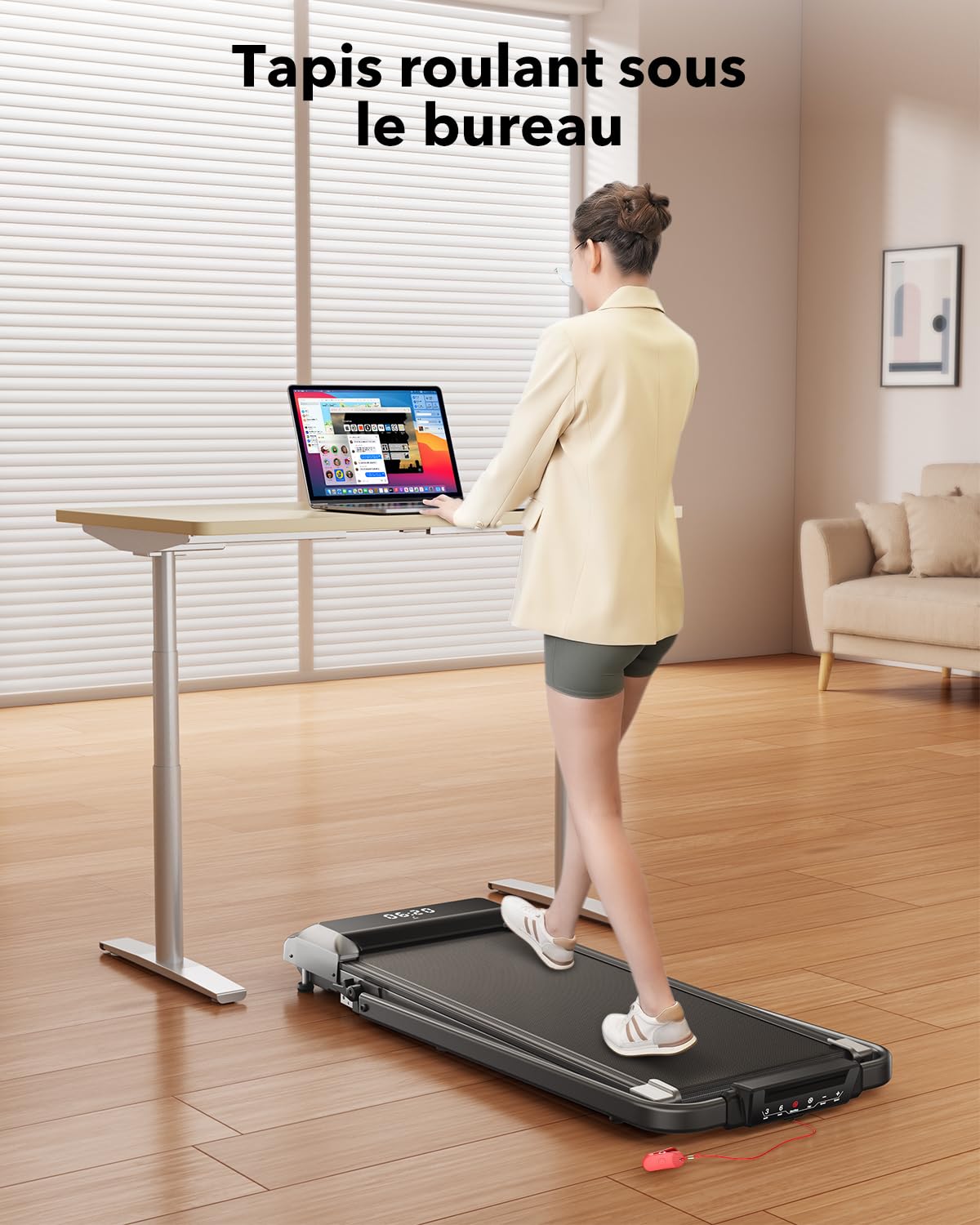 Toputure Tapis de Course 2 en 1,Walking Pad 12 km/h,Pente 7%，2.5HP,Tapis Roulant électrique Pliant,Extra Large 40cm, Fonction de mémoire de données, 12 programmes de Course,APP&amp;télécommande