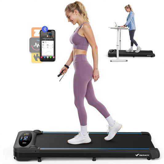 MERACH Walking Pad 3-en-1, 1-6km/h, 2.75HP, Télécommande, Silencieux, Futuriste